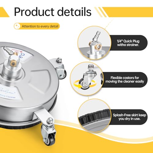 Realyou 14 Inch Pressure Washer Surface Cleaner With 4 Wheels thumb #1