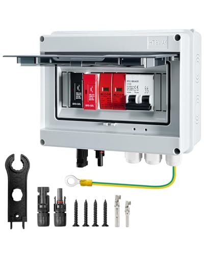 600V Solar PV Combiner Box 1 String with Fuse Breaker Lightning Protection