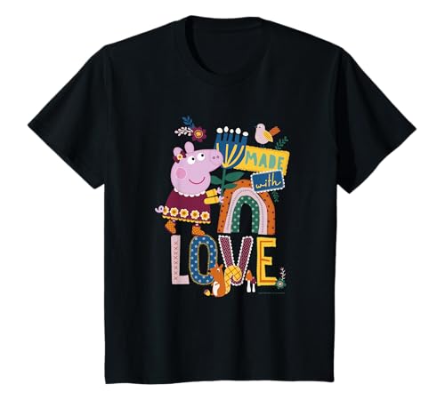T-shirt Peppa Pig enfant brodé en coton bio avec portrait nature durable