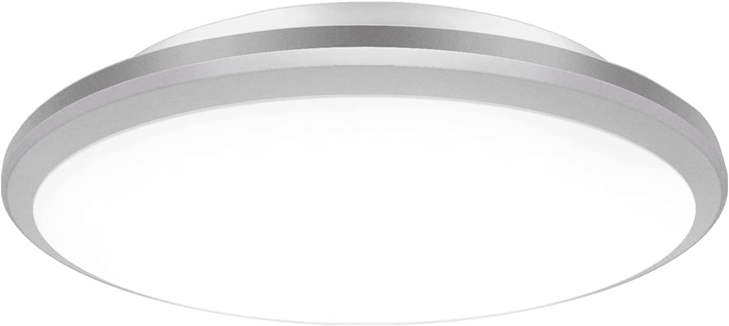 Motion Sensor Ceiling Light 18W AC Indoor Motion Activated Flush Mount LED Ceiling Light Radar Sensing 10.2 inch 6000K Cool White for Closet Rooms, Stairs, Hallways, Laundry Rooms