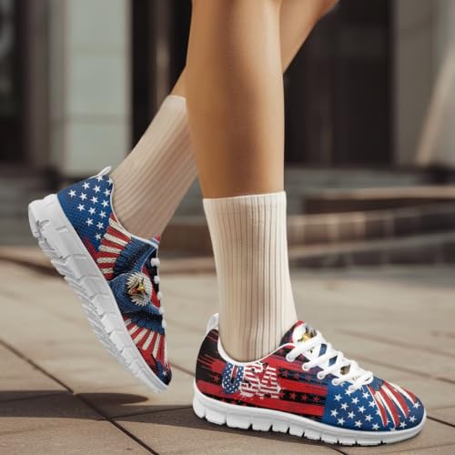 Image of GIFTPUZZ Mens Lace Up Athletic Trainers Running Sneakers Wedge Breathable Gym Lightweight Sports Tennis Shoes