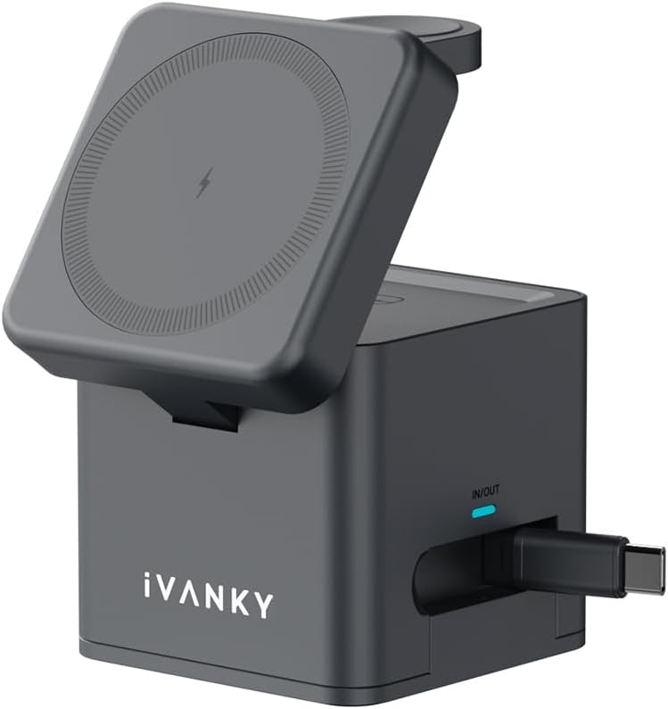 iVANKY 65W Retractable Cable 5-in-1 Wireless Charging Station Cube