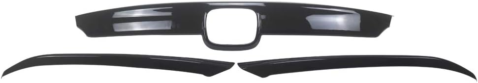 NINTE Grill Covers for 2018-2020 Honda Accord Sedan 4 Door ABS Gloss Black Front Bumper Hood Grille Cover W/Eyelid Molding Trim