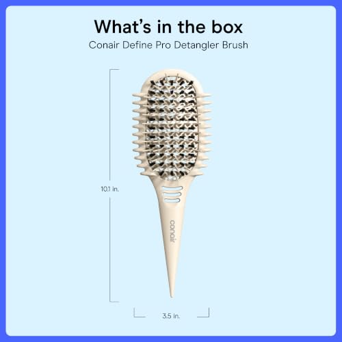 Conair Detangling Brush for Curly Hair, Loose Curls & Long Hair, White - image 7