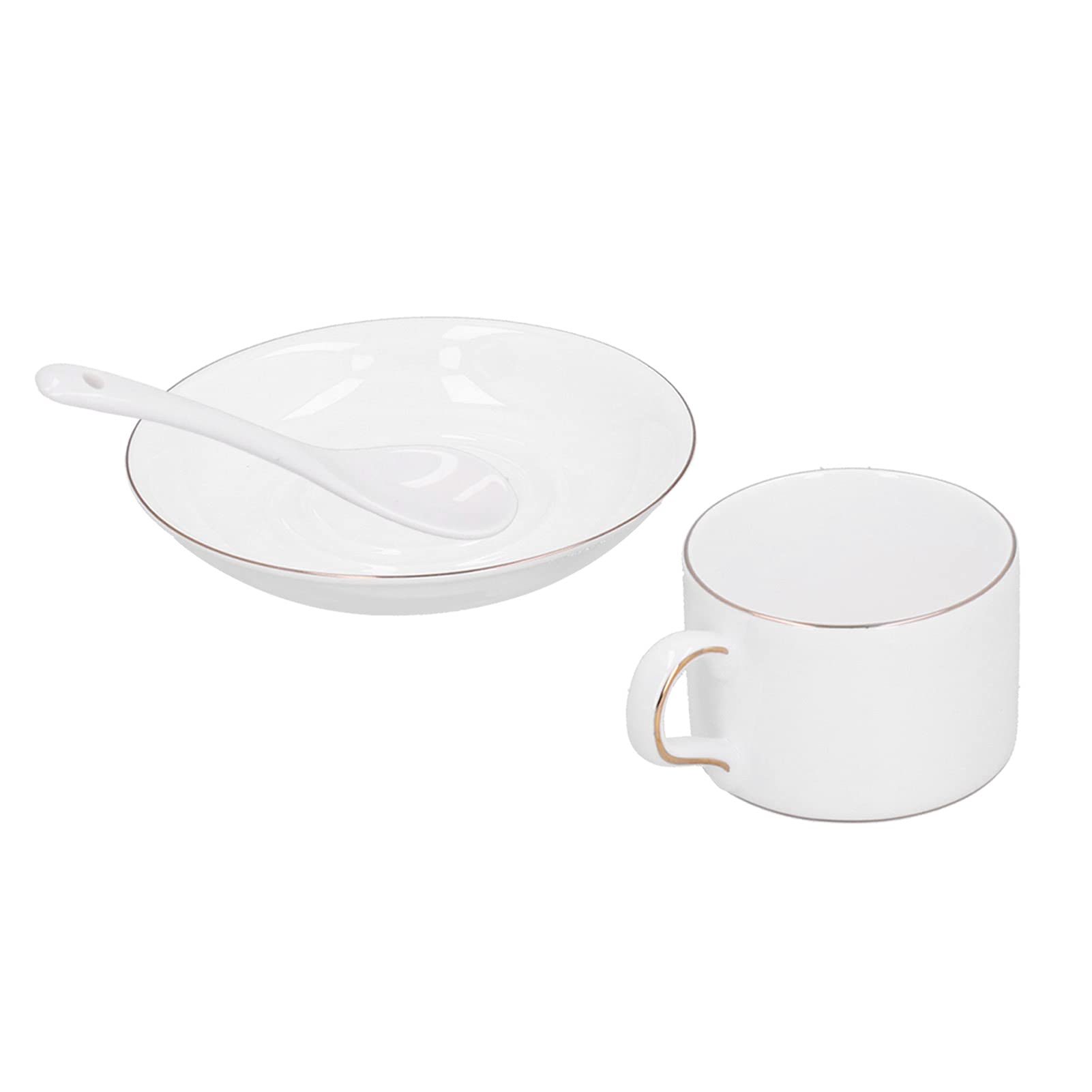 Set da 4 Tazze da caffè con Piattino e Cucchiaio, Eleganti Bicchieri per gli Appassionati di tè e caffè