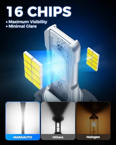 Marsauto H10/9140/9145 LED Fog Light Bulbs,100% Successful Installation,10000LM 600% Brightness 6000K LED Bulbs, 9040 9045 Fog Lights For Cars,Trucks, Non-polarity, Side Marker & Parking Light Combos — view 4
