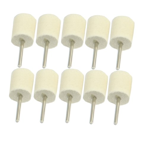 Aexit 10 Pcs Abrasives 3mm Steel Drill Hole Buffing Tools 18mm Hard Cylinder Felt bo-bs Model:85as57qo628
