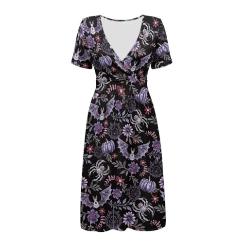 Image of Women's Summer Dresses Short Sleeve Formal Dresses with Pockets