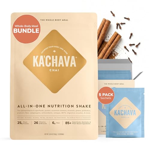 Ka’Chava Whole Body Meal Shake Bundle – Chai 2lb Bag + Vanil
