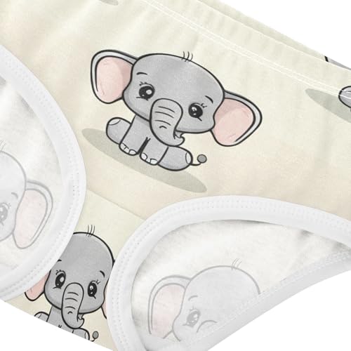 Cotton Toddler Underwear Custom Cute Elephants Gray Colors Panties Little Girl Fancy Briefs Underpants 2t4