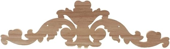 Wooden Furniture Decor Decal Solid Wood Home Decor Long Applique Wardrobe Tv Cabinet Door Wood Carved Flower Accessories Ornament Figurine