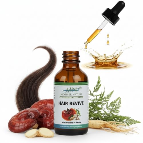 Mother Nature Hair Vitality & Nutrient Support Extract - 1000mg Reishi, Ginseng & Horsetail Tincture - Hair Health, Color Maintenance & Follicle Nourishment - 2oz - USA Made