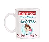 FUNNY CUP Taza Precaución Soy MédicO y Puedo recetar supositorios. Taza Graciosa para medicos de Regalo (Medico Blanco)