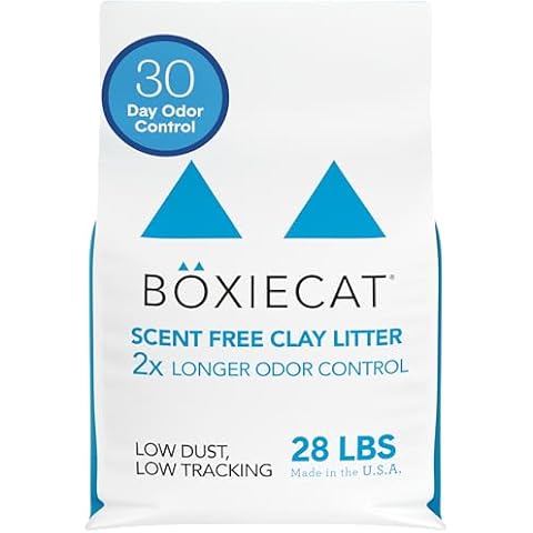 Boxie® Unscented 30 Day Natural Odor Control Cat Litter, 28lb Clumping Clay Kitty Litter Cover