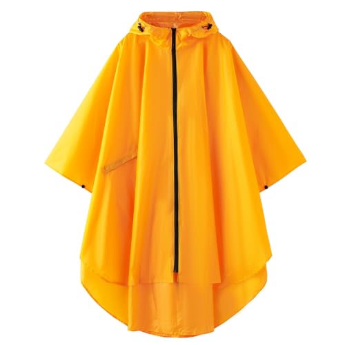 Image of Hooded cape style waterproof raincoat suitable for outdoor activities, hiking, mountaineering, and both men and women