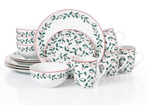 Kombiservice Geschirr HOLLY-DAY 16teilig für 4 Personen/Weihnachten -...