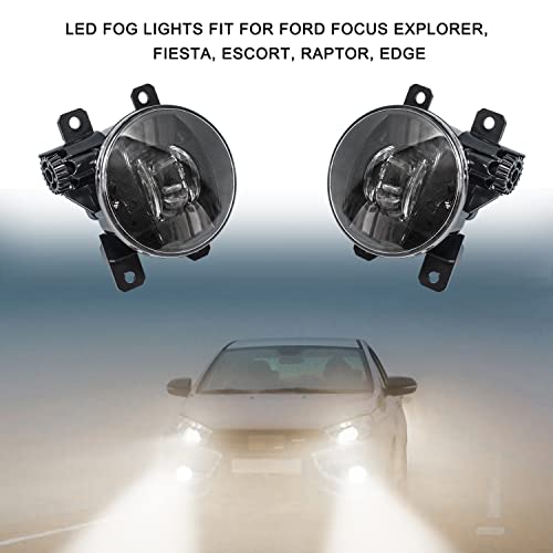 Travay 12V 5W 2Pcs Led Fog Lights Fit For 2002-2017 Ford Focus Explorer Fiesta,Escort,Raptor,Edge,2000-2021 Transit Mk6 Mk7,1209177 #TOP4
