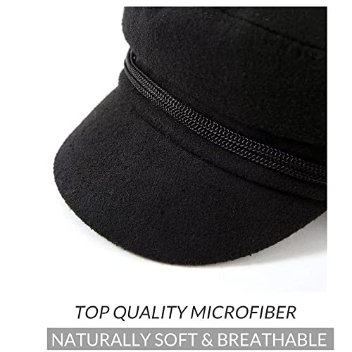 Accsa Womens Fashion Newsboy Cap Bakerboy Cabbie Gatsby Pageboy Visor Beret Hat Black #TOP3