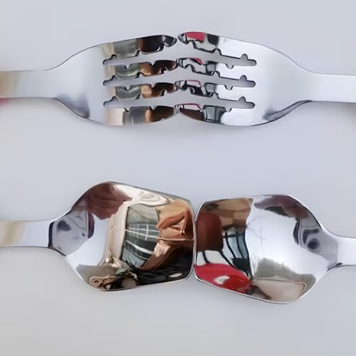 Image of Hian Baby Spoon and Fork Set, Stainless Steel Toddler Self Feeding Utensils with Travel Case, BPA Free Food Grade PP Handles, Kids Cutlery for 12+ Months Babies (Multicolor,Pack of 2)