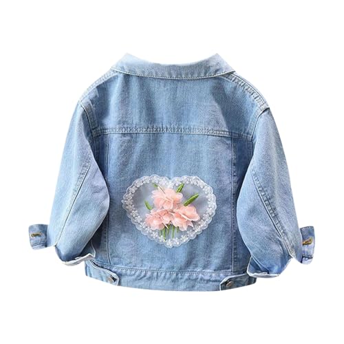 Denim Jacket for Girls Boys Long Sleeve Button Up Lapel Collar Denim Coat, Y2k Casual Winter Fall Streetwear Outwear