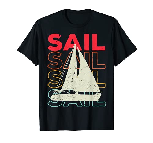 Retro Sailing Lover Sailor Skipper Ship Vintage Boat Camiseta