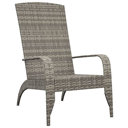 vidaXL Chaise de Jardin Adirondack Gris Résine tressée