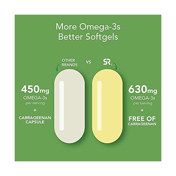 Sports Research Vegan Omega-3 Fish Oil Alternative from Algae Oil - Highest Levels of Vegan DHA & EPA Fatty Acids | Non-GMO Verified & Vegan Certified - 60 Veggie Softgels (Carrageenan Free)