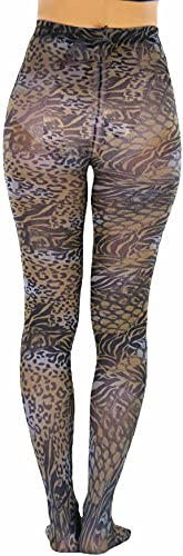 Image of ToBeInStyle Women's Vibrant Multicolor Animal Print Pantyhose Assorted Hosiery