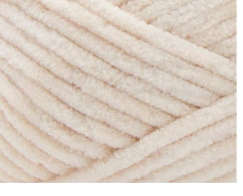 Image of Premier Yarns Parfait Chunky Chenille Yarn 3.5 Oz 6 Super Bulky Weight 3 Pack Bundle with Bella's Stitch Place Holders (Marshmallow)