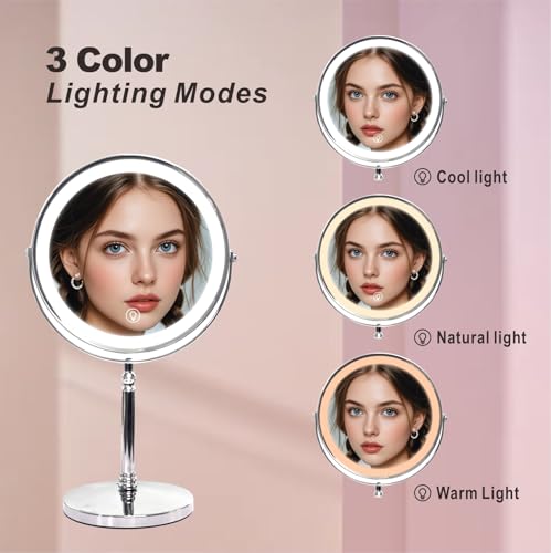 Espejo de Maquillaje Redondo con Luz LED y Aumento 10X miniatura 4
