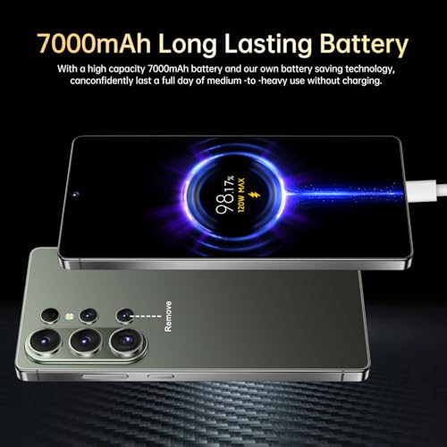 Image of SZV 26 Ultra Unlocked Cell Phone,16+1TB 5G Unlocked Phone, Built in Pen Android 15 Battery 7000mAh 6.99 inch HD Screen Smartphone, Dual SIM /Face ID /Fingerprint Lock /GPS (Green, 16+1TB)