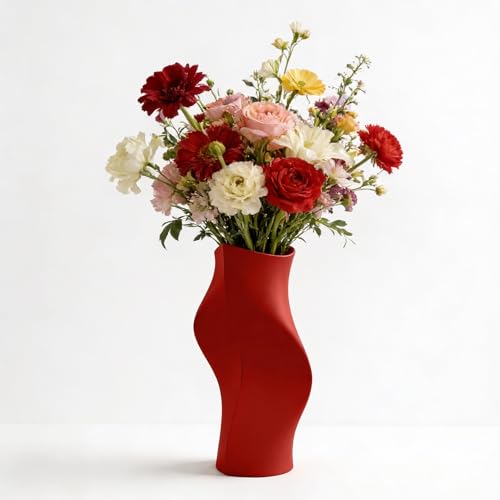 Vase sculptural biologique moderne, vases déco en spirale, pot minimaliste pour fleurs fraîches ou sèches, décoration de maison et de bureau, design...