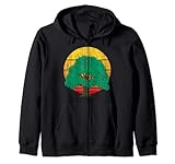 retro sun oak tree minimalista natura amante regalo uomini donne felpa con cappuccio
