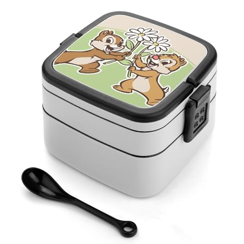 弁当箱 チップとデール ランチボックス 二段 お弁当箱 おべんとう箱 ランチケース 大人用 子供用 学生 仕事 通勤 1000ml