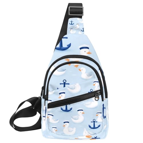 Sac à dos à bandoulière motif ancre marine pour sport et voyage