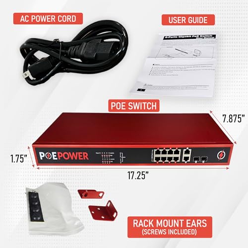Image of 8 Port Unmanaged 802.3bt POE++ Extreme Power Gigabit POE Switch, Full 90 Watts on Each Port, 770 Total Watts Budget, 4 Additional Ethernet & SFP Uplinks, 10 /100 /1000, UL Listed TAA Compliant