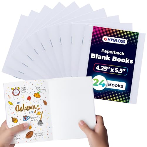 Hygloss Blank Books - Bulk 24 Pack – 4.25' x 5.5' A6...