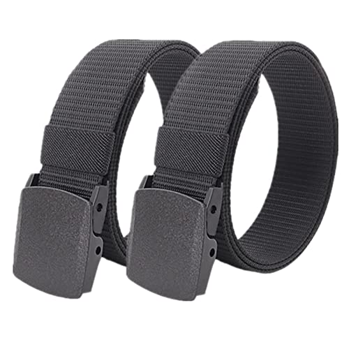 DTKJ Ceintures pour hommes - Ceinture tactique militaire en nylon - Unisexe - Ceinture de sport multifonction en plein air, noir, 160 cm Cover