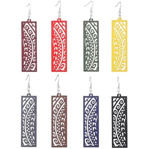 Lot de boucles d'oreilles pendantes en bois Cover