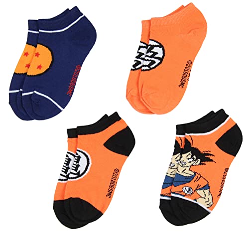 Image of Bioworld Dragon Ball Z Boys' Socks Goku Kame Symbols 4 Pairs Kids Ankle No Show Socks