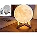 Produktbild ARTIFUN Mond 3D Lampe Moon Lamp,16 Farben 15 cm / 5,9"Gedruckt Mond Dekorative Licht, Fernbedienung Einstellbare Helligkeit Nachtlicht RGB Tisch Nachttischlampe mit Holzhalterung