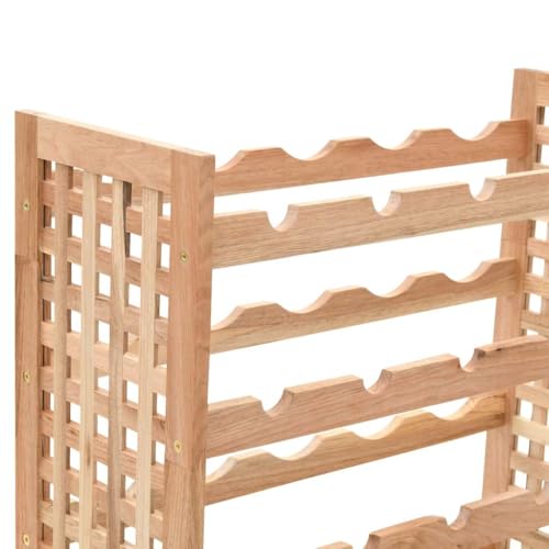 Soporte para 25 botellas de vino de madera nogal sólida miniatura 5