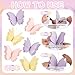 SUNBEAUTY Butterfly Party Decorations Hanging Butterfly Decorations 6Pcs Crepe Paper Garden 3D Butterflies Decor Pastel Paper Butterflies Decoration for Wedding Baby Shower Birthday Party Room Decor