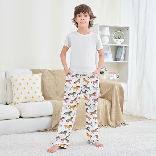 Boys' Pants Horse Animal Long Bottoms Jogger Pants Elastic Waist Trousers with Pockets S-XL3