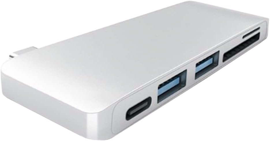 Gadpiparty Type-c USB Hub Adapter Supply Card Reader for Access Compatible Type- Silver