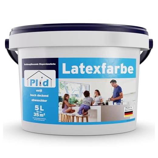 prinzcolor Premium Latexfarbe abwaschbare Wandfarbe Küchenfarbe Weiß 5l