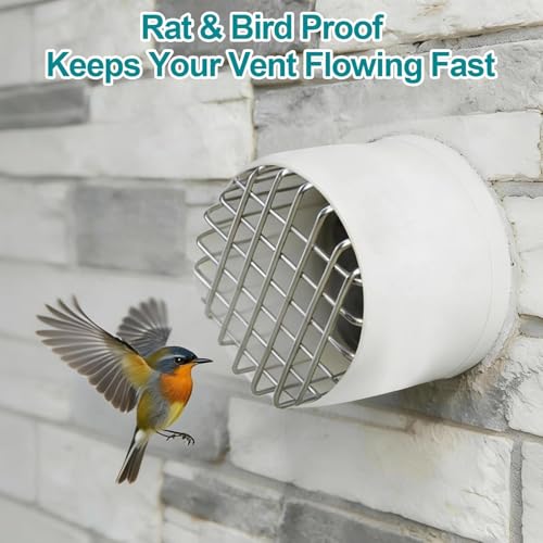 Image of 3 Pcs Stainless Steel Drain Pipe Cover, Adjustable Outdoor Drain Protector for 3 inch & 4 inch Pipes, Anti-Bird & Rodent Guard, Rust-Proof Mesh Drain Strainer for Leaves, Gutter Protector (3 Pcs)