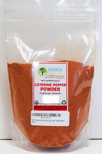 Miniatura 5 de Indus Organics Cayenne Pepper Powder 40000 SHU bolsa de 1 libra esterilizada al vapor grado premium alta pureza recién empaquetada
