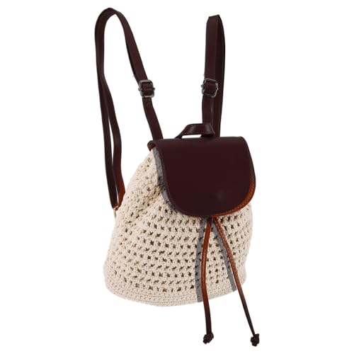 Mochila tejida para mujer estilo boho pequeña y bolso de paja ligero