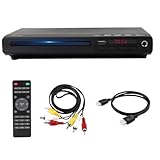 XUMIUZIY DVD Player für Fernseher mit HDMI, 1080P Region Free, Kompakter CD/DVD Player für Smart TV, mit Fernbedienung und HDMI/AV/USB/6,5 mm Mikrofonanschluss, Unterstützt NTSC/PAL (1080P)